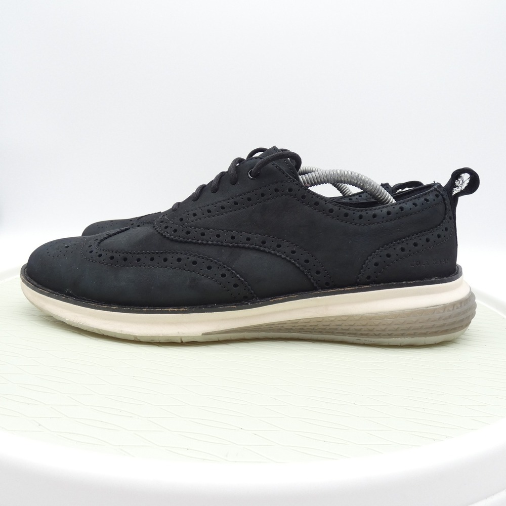 Cole Haan OriginalGrand Wingtip Oxford Mens 11M Black Nubuck Dress Shoes C37078